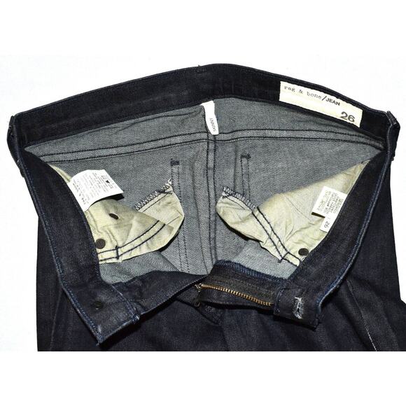 B0 Auth RAG & BONE Dark Wash Olive Harrow Skinny Stretch Jeans Size 26 - Picture 4 of 6